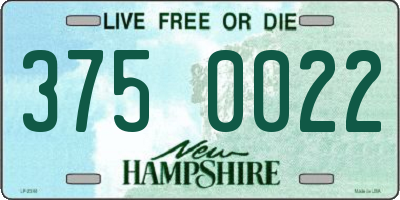 NH license plate 3750022