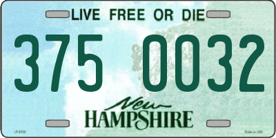 NH license plate 3750032