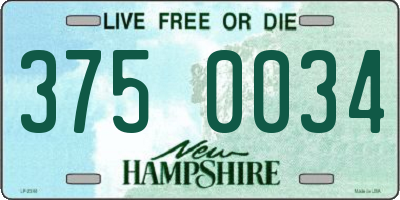 NH license plate 3750034