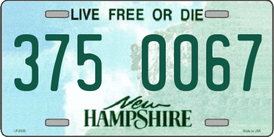 NH license plate 3750067