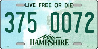 NH license plate 3750072
