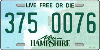 NH license plate 3750076
