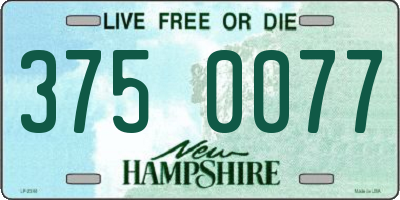 NH license plate 3750077