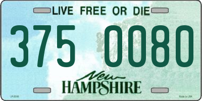 NH license plate 3750080