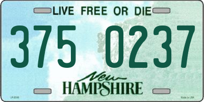 NH license plate 3750237
