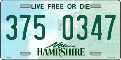 NH license plate 3750347