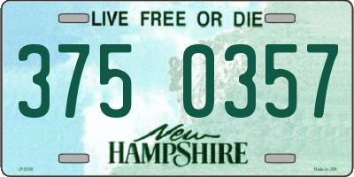 NH license plate 3750357