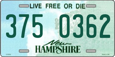 NH license plate 3750362