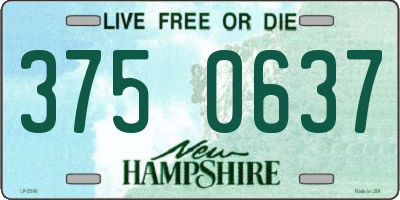 NH license plate 3750637