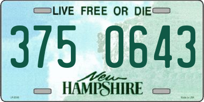 NH license plate 3750643