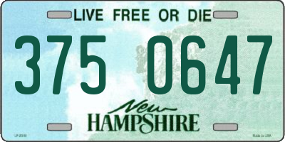 NH license plate 3750647