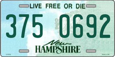 NH license plate 3750692
