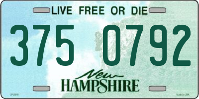 NH license plate 3750792