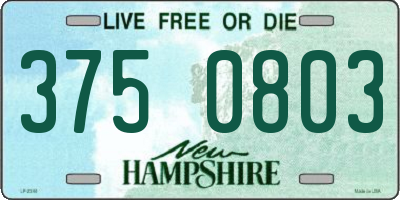 NH license plate 3750803