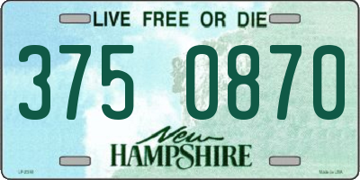 NH license plate 3750870