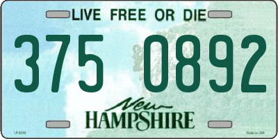 NH license plate 3750892