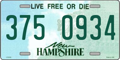 NH license plate 3750934