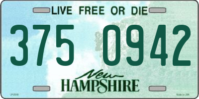NH license plate 3750942