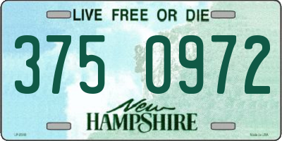 NH license plate 3750972