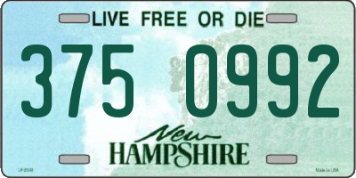 NH license plate 3750992