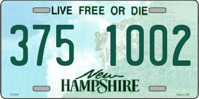 NH license plate 3751002