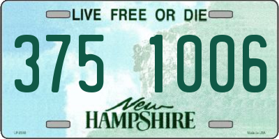 NH license plate 3751006