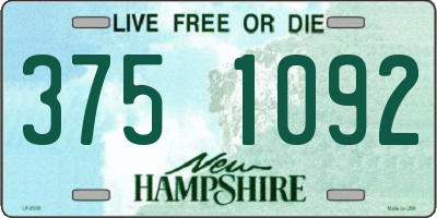 NH license plate 3751092