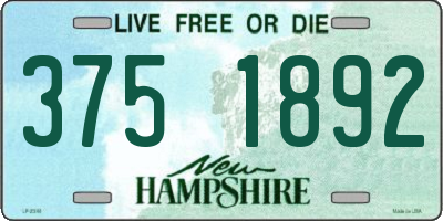 NH license plate 3751892