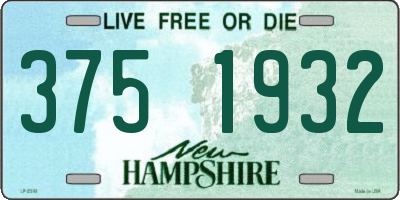 NH license plate 3751932