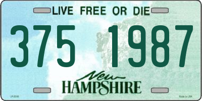 NH license plate 3751987