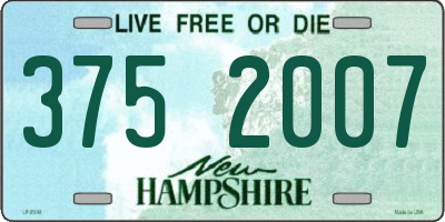 NH license plate 3752007