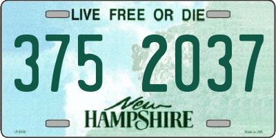 NH license plate 3752037