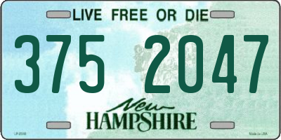 NH license plate 3752047