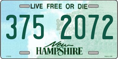 NH license plate 3752072