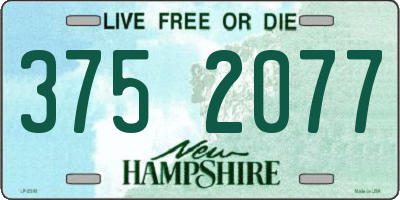 NH license plate 3752077