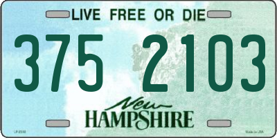 NH license plate 3752103