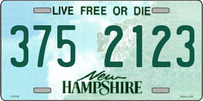 NH license plate 3752123