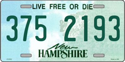 NH license plate 3752193
