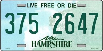 NH license plate 3752647