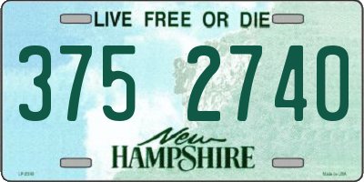 NH license plate 3752740