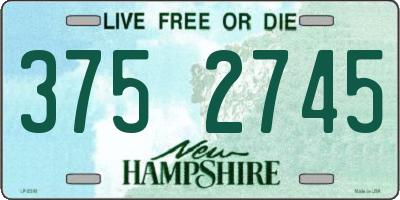 NH license plate 3752745