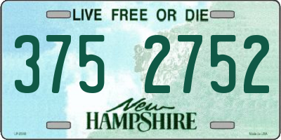 NH license plate 3752752