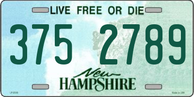 NH license plate 3752789