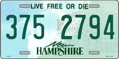NH license plate 3752794