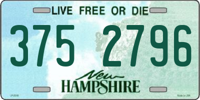 NH license plate 3752796