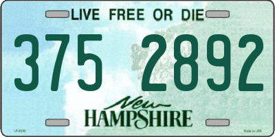 NH license plate 3752892