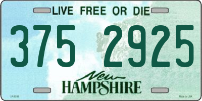 NH license plate 3752925