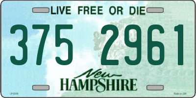 NH license plate 3752961
