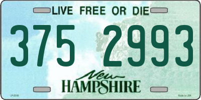 NH license plate 3752993