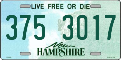 NH license plate 3753017